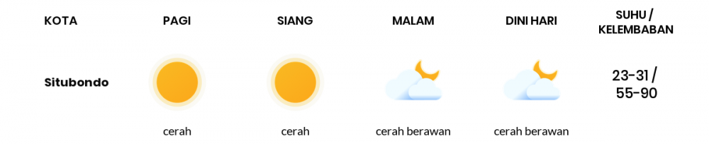 Cuaca Hari Ini 04 Agustus 2020: Banyuwangi Cerah Berawan Siang Hari, Cerah Berawan Sore Hari