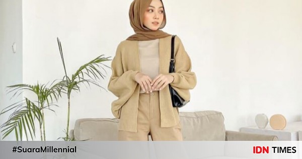 outfit cardigan crop hijab