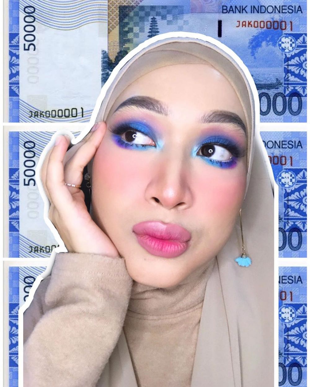 10 Potret Tasya Sayeed Influencer Dengan Riasan Mata Yang Colorful