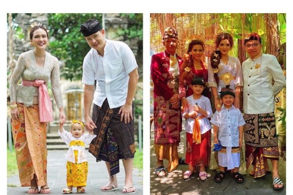 10 Adu Gaya Keluarga Seleb dalam Balutan Busana Adat Bali, Stunning!