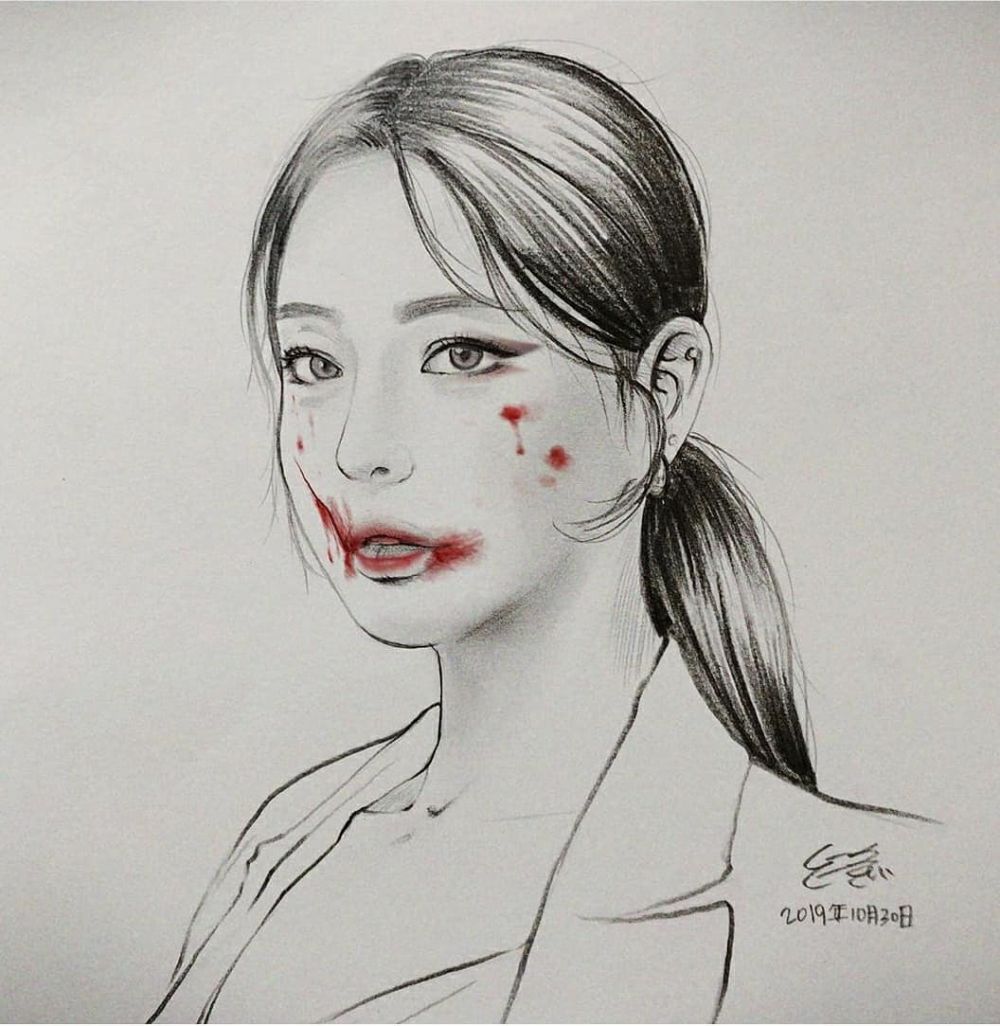 8 Lukisan Wajah Lee Da Hee Hasil Karya Penggemar, Kece!