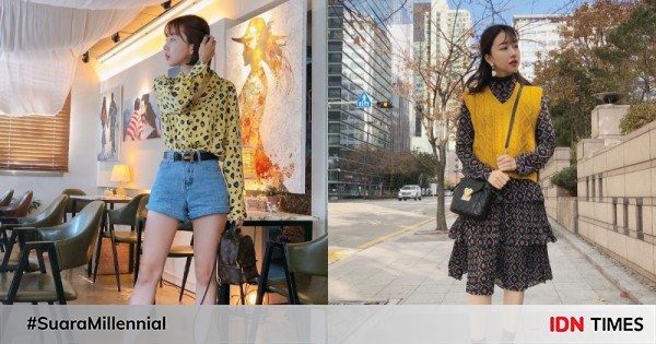 10 ide outfit warna kuning dari sunny dahye