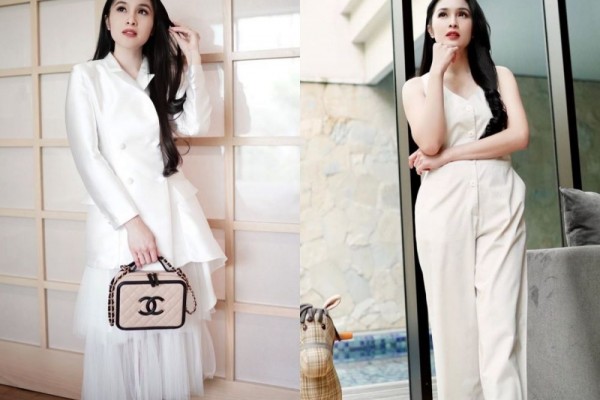 9 Potret Sandra Dewi dalam Balutan Busana Warna Putih
