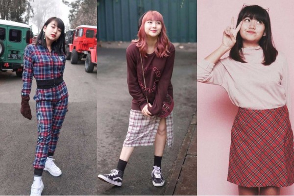 9 Inspirasi Padu Padan Outfit Motif Plaid ala Ghea Indrawari, Kece!