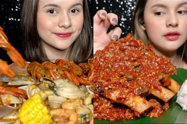 10 Video Mukbang Santapan Pedas ala Safira Crespin, Bikin Lapar!