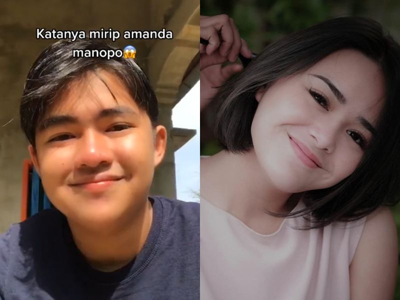 TikToker Cowok Ini Disebut Mirip Amanda Manopo, Kembaran yang Hilang?