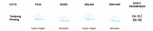 Cuaca Esok Hari 29 Desember 2020: Batam Berawan Pagi Hari, Hujan Ringan Sore Hari