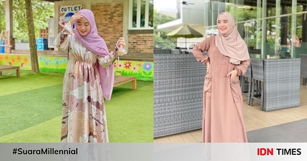 10 inspirasi outfit hijab dengan dress ala selebgram mimi jamilah