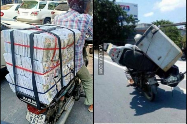 10 Potret Kocak Barang Bawaan Gak Wajar di Motor, Ada Uang Setumpuk!