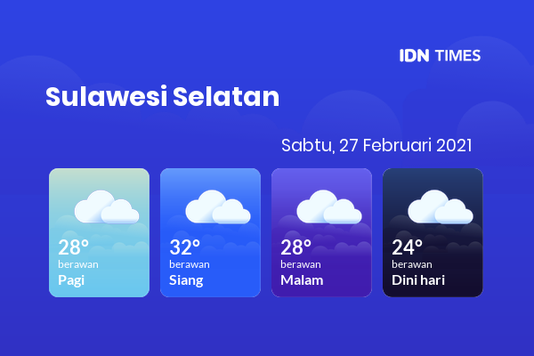 Prakiraan Cuaca Hari Ini 27 Februari 2021, Sebagian Makassar Bakal Berawan
