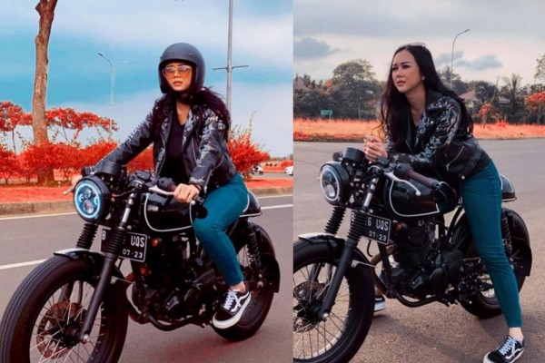 Vespa hingga Moge, 9 Potret Tangguh Aura Kasih saat Geber Motor