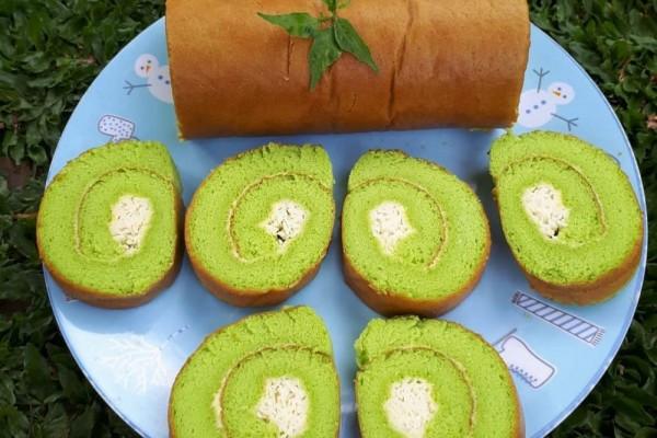 Resep Pandan Roll Cake Super Ekonomis Dan Lembut