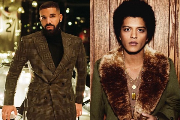 Rilis Single Baru, 10 Adu Pesona Drake dan Bruno Mars yang Makin Kece