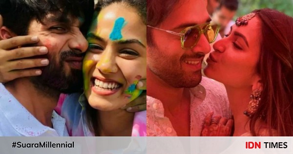 9 potret romantis artis bollywood dan pasangan di momen holi