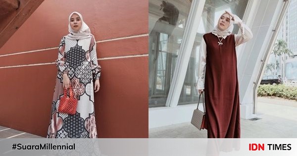 Simpel buat ootd, 12 ide outfit dress ala selebgram qonitah al jundiah