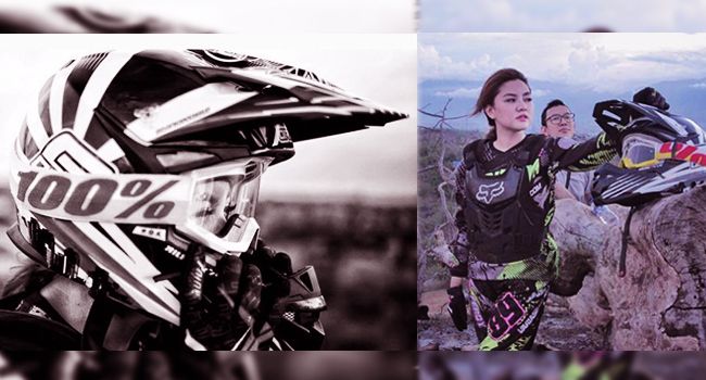 Garang Abis! Potret Artis Wanita Tunggangi Motor Trail