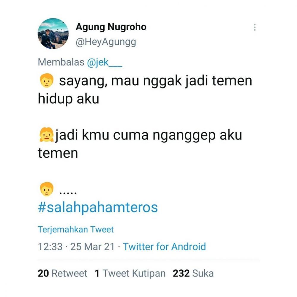 9 Tweet Kocak Pasangan Selalu Salah Paham, Putus Aja Lah! 