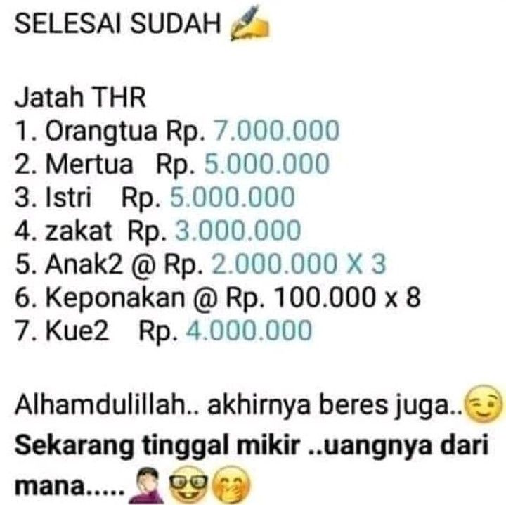 12 Meme Kocak Orang Dapat THR, Ibarat Panas Setahun Hujan Sehari