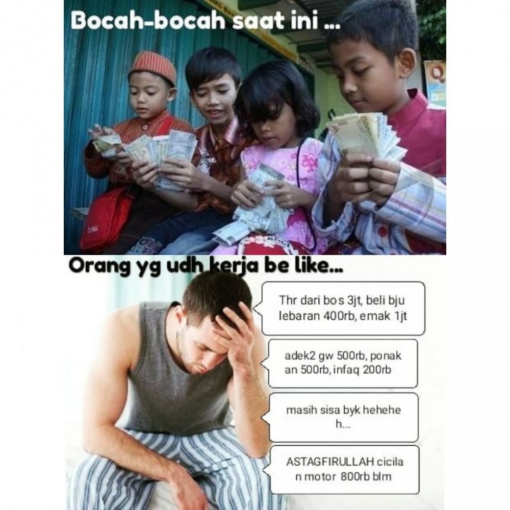 12 Meme Kocak Orang Dapat THR, Ibarat Panas Setahun Hujan Sehari