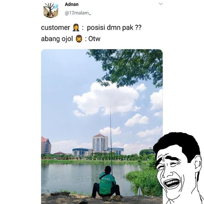 driver ojek online nunggu orderan (instagram.com/ojol_gibah)