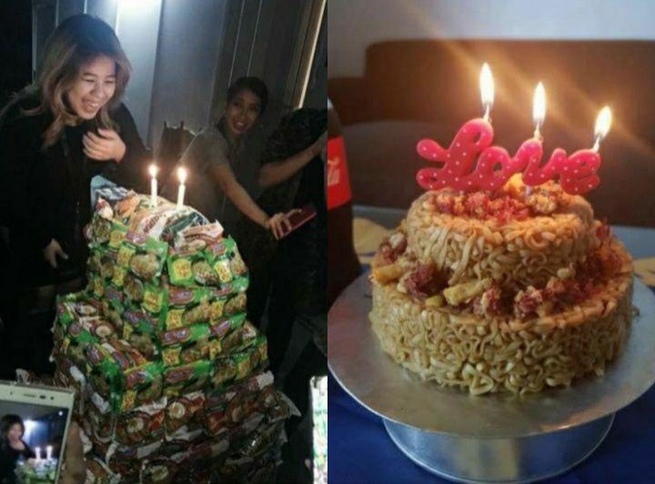 10 Potret Kocak Kue Ulang Tahun Dari Mi Tertarik Bikin