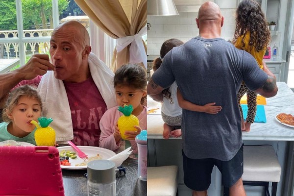 9 Potret Kebersamaan Dwayne Johnson dengan Kedua Putri Kecilnya