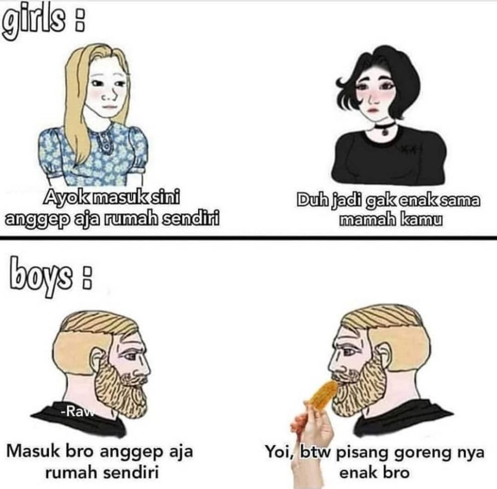 15 Meme Kocak Perbedaan Kebiasaan Cowok Vs Cewek Ngakak