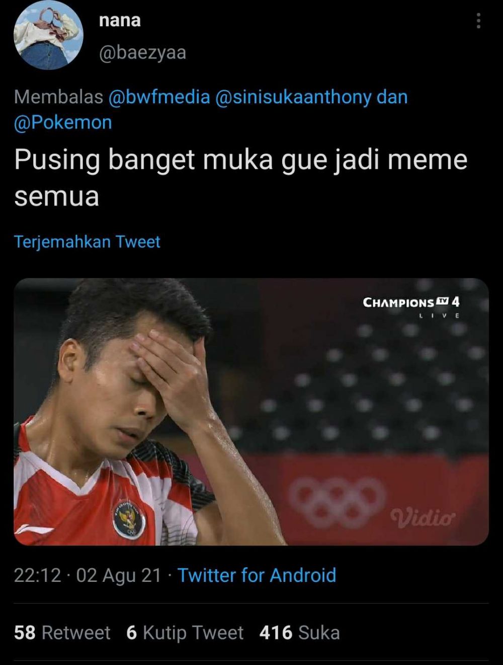 Potret Kocak Anthony Ginting Editan Bwf Dan Netizen Ngakak