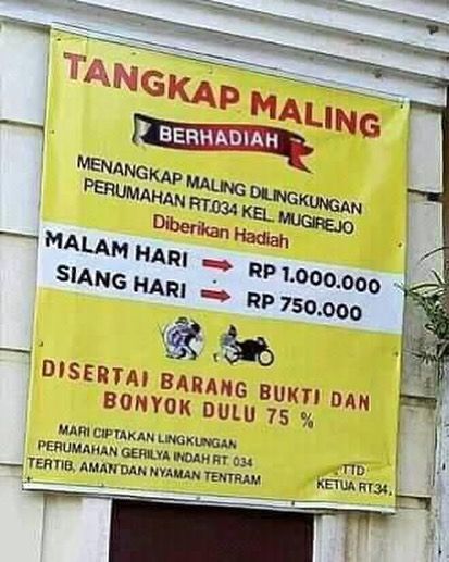 9 Potret Kocak Tulisan Kepada Maling Bikinan Warga, Pencuri Takut Gak?