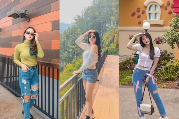 10 Inspirasi Mix and Match Outfit Denim ala Sandrina Mazayya