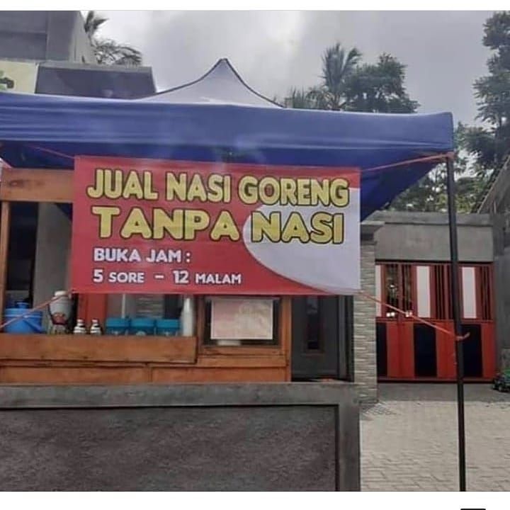 10 Tulisan Kocak Di Spanduk Jualan Bikin Pembeli Nyengir 