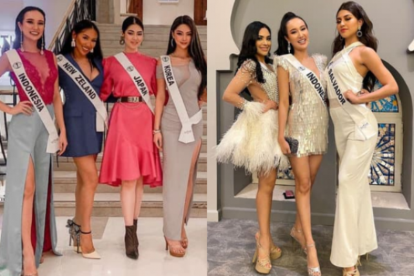 9 Potret Bella Aprilia Bersama Kontestan Miss Intercontinental 2021