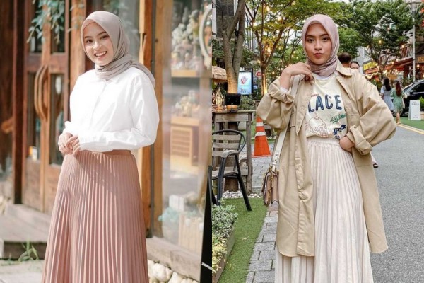 10 Referensi Padu Padan Rok Plisket ala Bianca Kartika, Versatile!