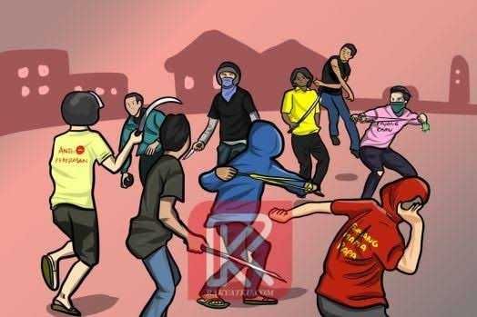Viral Dua Kelompok Remaja Tawuran di KBB