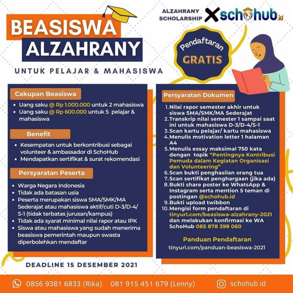 Tutup Desember 2021! 5 Beasiswa Untuk Pelajar & Mahasiswa