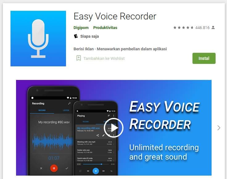 Easy Voice Recorder. Easy voice