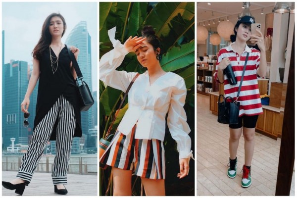 9 Ide Outfit Stripe ala Febby Rastanty, Bisa Disontek untuk OOTD