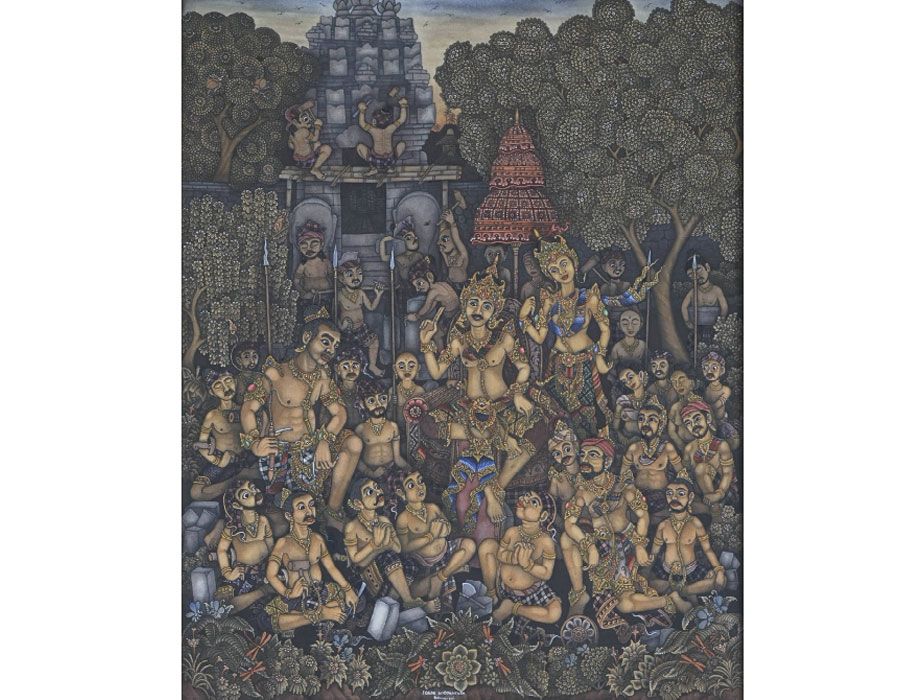 10 Potret Indahnya Lukisan Legenda Gaya Batuan Khas Bali