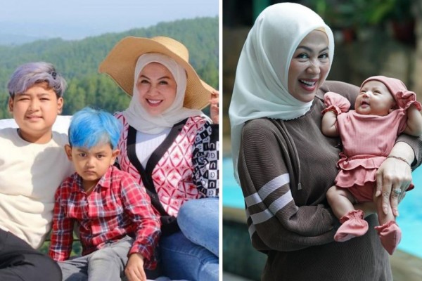 9 Potret Shanty Denny saat Momong Buah Hati, Bahagia dengan Tiga Anak!