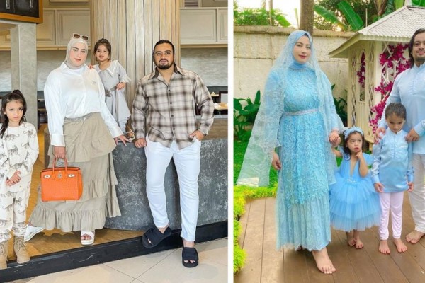 10 Ide Busana Senada ala Keluarga Tasyi Athasyia, Matching Abis!