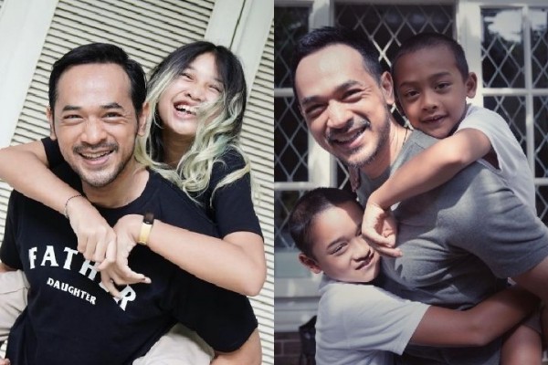 Ayah yang Penyayang, 10 Potret Kedekatan Oka Antara dan Ketiga Anaknya