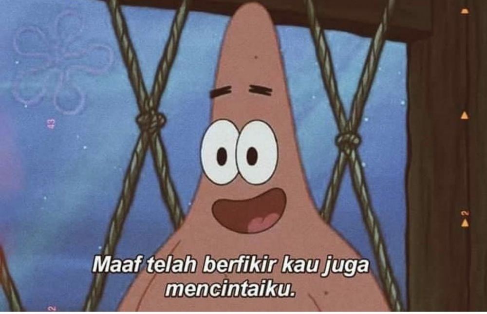 10 Meme Patrick saat Bucin, Inspirasi Stiker WhatsApp, nih!