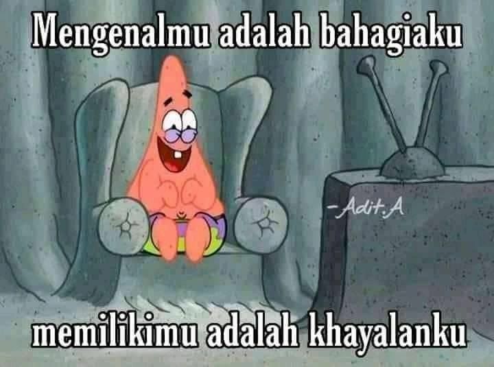 10 Meme Patrick saat Bucin, Inspirasi Stiker WhatsApp, nih!