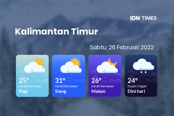 Prakiraan Cuaca Hari Ini Sabtu, 26 Februari 2022 Kalimantan Timur