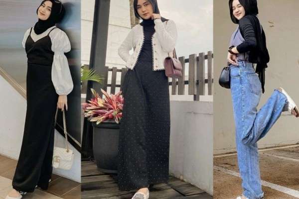 10 Ide Styling Hijab Hitam Ala Selebgram Alifhia Fitri