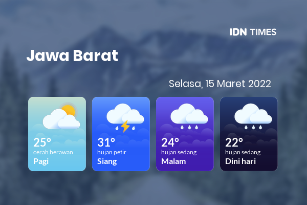 Cuaca Hari Ini 15 Maret 2022: Kabupaten Bandung Hujan Petir Siang Hari, Sore Hujan Sedang