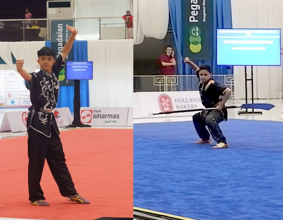 6 Potret Sasana Wushu Bali Ikut Kejuaraan di Surabaya