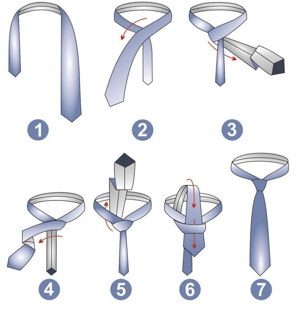 Как завязать галстук виндзор пошагово фото