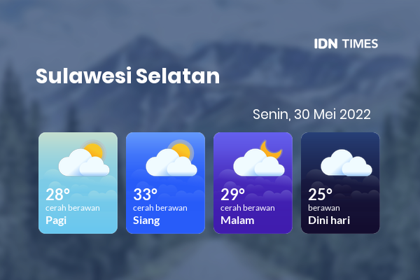 Cuaca Hari Ini 30 Mei 2022: Makassar Cerah Berawan Siang dan Sore Hari