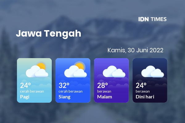 Cuaca Hari Ini 30 Juni 2022: Surakarta Cerah Berawan Siang Hari, Sore Berawan